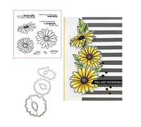 Qoiseys Daisy Silicone Clear Stamp and Die Sets for Card Making, Cutting Dies Cut Stencils for DIY Scrapbooking Photo Album Decorative Paper Crafting Embossing Template