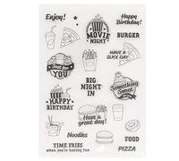 Qoiseys Food Pizza Shape Clear Stamps for Card Making, Rubber Stamps for DIY Scrapbooking Photo Album Embossing Paper Craft Decor