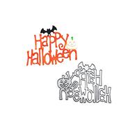 Qoiseys Happy Halloween Metal Die Cuts for Card Making, Cutting Dies Cut Stencils for DIY Scrapbooking Photo Album Decorative Paper Crafting Embossing Template (04)