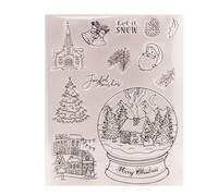Qoiseys LET it Snow Clear Silicone Stamps for Card Making, Clear Rubber Stamps for DIY Scrapbooking Photo Album Seal Stamps Embossing Album Decor Craft