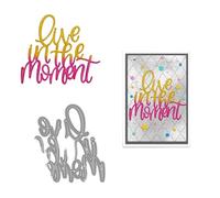 Qoiseys Live in the Moment Metal Die Cuts for Card Making,Cutting Dies Cut Stencils for DIY Scrapbooking Photo Album Decorative Paper Crafting Embossing