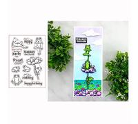 Qoiseys Lotus and Frog Clear Stamps for Card Making, Rubber Stamps for DIY Scrapbooking Photo Album Embossing Paper Craft Decor