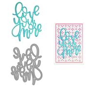 Qoiseys Love You More Metal Die Cuts for Card Making,Cutting Dies Cut Stencils for DIY Scrapbooking Photo Album Decorative Paper Crafting Embossing