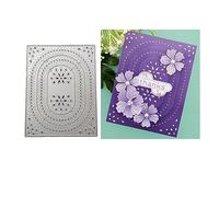 Qoiseys Oval Arch and Flowers Metal Die Cuts for Card Making,Cutting Dies Cut Stencils for DIY Scrapbooking Photo Album Decorative Paper Crafting Embossing Template (01)