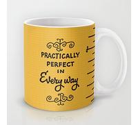 QoiueoF Practically Perfect in Every Way Mary Poppins Measuring Tape White Mugs - 11 ounces