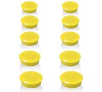 QOJOPU Fridge Magnets 10PCS - Strong Magnet Small Magnets for Whiteboard, Mini Cute Yellow Round Magnet for Crafts, Heavy Duty Magnets for Adults, Notice Board, Office, Kitchen, Classroom & Locker