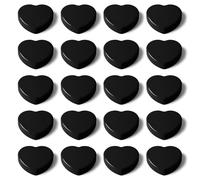QOJOPU Fridge Magnets - 20PCS Small Strong Magnet Heavy Duty Mini Magnets for Whiteboard, Cute Heart Magnets for Crafts, Notice Board, Decorative Magnet for Kitchen, Office, School, Classroom - Black
