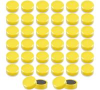QOJOPU Fridge Magnets 40PCS - Strong Magnet Mini Yellow Round Magnet Heavy Duty Magnetic Dots for Adults, Notice Board, Crafts, Map, Office & Classroom, Small Decorative Whiteboard Magnets for Fridge