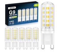 QOJUX 3.2W G9 Led Bulbs Cool White, Energy Class C, 34 LEDs 520LM G9 Bulb Equivalent to 50W Halogen, 6000K AC 220-240V No Flicker Non-Dimmable Energy Saving Light Bulbs for Home Lighting Decor 5 Pack