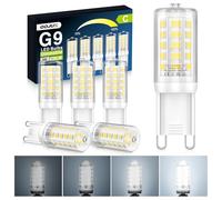 QOJUX 3W G9 Led Bulbs Cool White Dimmable, Energy Class C, 34 LEDs 480LM G9 Bulb Equivalent to 50W Halogen, 6000K AC 220-240V No Flicker Energy Saving Light Bulbs for Home Lighting Decor 5 Pack