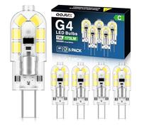 QOJUX G4 LED Bulbs, 1W 173LM Class C Cool White 6000K, Equivalent to 20W Halogen Bulb, Bi-Pin Base Energy Saving G4 Bulb, AC/DC 12V, Non-Dimmable Non Flicker, for Chandelier, Home Lighting, 5 Pack