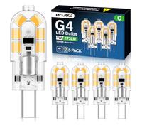 QOJUX G4 LED Bulbs, 1W 173LM Class C Warm White 3000K, Equivalent to 20W Halogen Bulb, Bi-Pin Base Energy Saving G4 Bulb, AC/DC 12V, Non-Dimmable Non Flicker, for Chandelier, Home Lighting, 5 Pack
