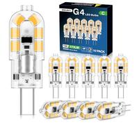 QOJUX G4 LED Bulbs, 1W 173LM Class C Warm White 3000K, Equivalent to 20W Halogen Bulb, Bi-Pin Base Energy Saving G4 Bulb, AC/DC 12V, Non-Dimmable Non Flicker, for Chandelier, Home Lighting, 10 Pack