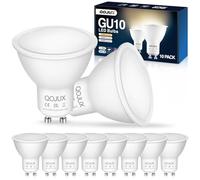 QOJUX GU10 LED Bulbs, 3.5W Warm White 2700K,593lm LED Spotlight,High Energy Efficiency Class-B Replaces 50W Halogen,Energy Saving Light Bulbs,120°Beam Angle, Non-Dimmable,10 Pack