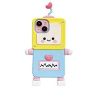 QoKcoahn Case for iPhone 15 Pro Max,3D Kawaii Phone Case Cute Cartoon Love Robot Soft Silicone Funny Protective Gel Cover Women Girls for iPhone 15 Pro Max