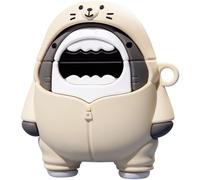QoKcoahn Cute Cartoon Case for AirPods 4 4rd Generation Case,3D Kawaii Soft Silicone Sweatshirt Shark Cover with Keychain Cool Funny Boys Girls Women for AirPods 4