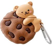 QoKcoahn Cute Cartoon Case for AirPods Pro 2nd Gen Case,3D Kawaii Soft Silicone Cookie Bear Cover with Keychain Cool Funny Boys Girls Women for AirPods Pro