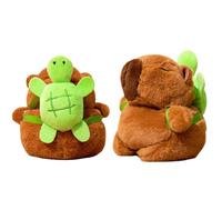 QoKcoahn Cute Cartoon Plush Case for AirPods 2nd 1st Generation Case,3D Kawaii Fluffy Turtle Capybara Soft Silicone Cover with Keychain Cool Funny Boys Girls Women for AirPods 1&2