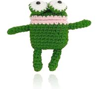 QoKcoahn Cute Cartoon Plush Case for AirPods 3 3rd Generation Case,3D Kawaii Fluffy Knitted Green Frog Soft Silicone Cover with Keychain Cool Funny Boys Girls Women for AirPods 3