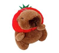 QoKcoahn Cute Cartoon Plush Case for AirPods Pro 2nd Generation, Kawaii Strawberry Capybara Soft Silicone Case with Key Chain Fun Boys Girls Women for AirPods Pro