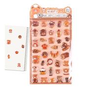 qokeeu 3D Sticker | Embossed Decals in Relief | Mini Animal Cartoon Sticker | For Children Teenagers for Sticking Scrapbooking Mobile Phone Cases Skateboards Cases and Cups