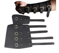qokeeu Archer Wrist Splint, Leather Carpal Tunnel Brace, Renaissance Costume Accessory for Man Cosplay, Hunting, Shooting, Outdoor Sports (Black/)