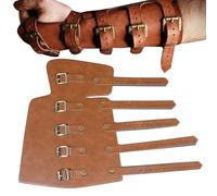 qokeeu Archer Wrist Splint, Leather Carpal Tunnel Brace, Renaissance Costume Accessory for Man Cosplay, Hunting, Shooting, Outdoor Sports (Black/)