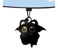 qokeeu Black Cat Plush Pendant, Cute Cartoon Black Cat Plush Key Chain, Cute Plush Animal Keyring for Bags, Backpacks and Purses