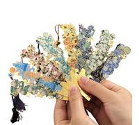 qokeeu Bookmarks for Women, Flower with Tassels Page Markers, Metal Art Charm Bookmark Set, for Christian Bookish Kids Readers Bible Journal Home Office School