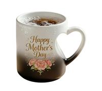 qokeeu Coffee Mug | 325 ml Colour Changing Heat Sensitive | Ceramic Mug Heart Shape Drinkware for Juice, Milk, Water, Parties and Celebrations, Home, Events, Dorm, Hotels and
