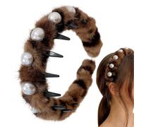 qokeeu Elegant Headbands for Women,Anti-slip Hairband - with Comb Teeth Non-Slip Plush Decorative Headbands | for Teen Girls, Mother, Female Friend, Grandma, Teacher, Christmas