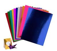 qokeeu Foil Gloss Cardboard, 50 Sheets, 20 x 30 cm, Coloured Glitter, Glossy Paper for Craft Supplies, for Scrapbooking, Art Projects, Wedding Invitations, Studio, Nursery