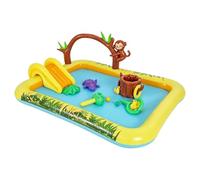 qokeeu Kids Pool with Slide | Inflatable Jungle Animals Fun Pad - Kids Swimming Pool | for Backyard Patio Deck Porch Park Playground House School Vacation Yard Lawn