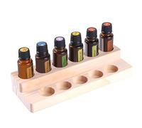 qokeeu Oil Display Stand, 11 Holes Aromatherapy Oils Wooden Carry Rack Holder Multifunctional Gift for Nail Polish, Fragrance Oils, Oils, Stain and Lipstick