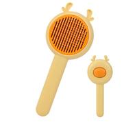 qokeeu Pet Brush for Hair Removal When Changing Fur | 2-in-1 Cleaning Comb with Release Button for Pets | Puppy Hair Cleaning Comb - For Bathing, Home, Indoor and Outdoor Use