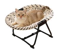 qokeeu Raised Dog Bed, Portable Foldable Non-Slip Camping Bed Hammock - Foldable Raised Pet Bed 57 x 41 x 26 cm for Pets Cats Kittens Puppies for Sleeping Rest Camping