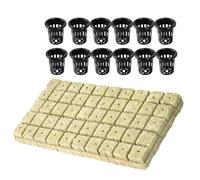 qokeeu Rock Wool Cultivation Cube Hydroponics, Earthless Propagation Rearing Accessories, Plant Container with Benefits, for Gardeners, Growers, Farmers, Windowsill, Balcony, Garden, Vegetables