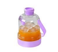 qokeeu Stackable Ice Cube Trays | Cooling Blocks Mould for DIY | Ice Making Water Bottle with Straw and Handle | for Home, Fridge, Picnic, Camping, Coffee, Milk, Cocktails