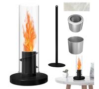 qokeeu Tornado Lamp, Fireplace with Swivelling Flame, Alcohol Oven with Inner Swirl Wind, Table Fire for Patio, Balcony, Garden, Bedside Table, Balcony, Bedroom, Film Evenings, Birthday Parties