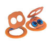 Qokey Magnetic Dual-Fold Rotatable Phone Stand with Ring Holder & Metal Plate, 360°Adjustable Portable Desktop Mount Magnet for iPhone 17 Pro Max 16 15 14 13 12 11 Accessories, Orange Panda