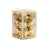 QOKLIYUI 12pieces Sparkling Christmas Tree Balls Enought Quantity Durable Construction Glitter Baubles For Home Decor Plastic, gold