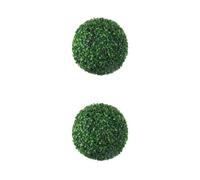 QOKLIYUI 2 Set of Eco-friendly Artificial Grass Dome Ball Plants For Long-lasting Durability Realistic Appearance Plastic Low Maintenance green 30cm, green 30cm 2Set