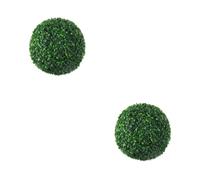 QOKLIYUI 2 Set of Eco-friendly Artificial Grass Dome Ball Plants For Long-lasting Durability Realistic Appearance Plastic Low Maintenance green 20cm, green 20cm 2Set