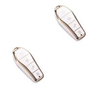 QOKLIYUI 2 Set of High Protection And Waterproof Soft And Elastic Key Case To Keys Safe Scratch-proof PU Key Case Cover Car Max Fit White Standard , White Standard , 2Set