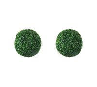 QOKLIYUI 2 Set of Low Maintenance Simulation Leave Grass Ball Versatile And Realistic Long-lasting Durability Plastic Eco-friendly green 15cm, green 15cm 2Set