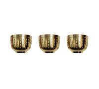 QOKLIYUI 3 Set of Copper Materials Feng Shui Hundred Blessings Bowl for Abundance and Good Fortune Wide Application Fine Workmanship Gold 6CM, Gold 6CM 3Set