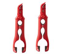 QOKLIYUI Bowls and Plates Hot Plate Grippers Heat-Resistant Dual Head 3-in-1 Comfortable Handle Clamp Pliers Anti-Scald Bowl Clip Hot Plate Grippers 3-in-1 Dual Head, red