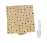 QOKLIYUI Crochet Board Wooden Pegs with Accurate Pinholes All Crochet Accessories Tool Users Board is Polished for Blocking Square Knitting, Wood Color, 23.5x23.5cm