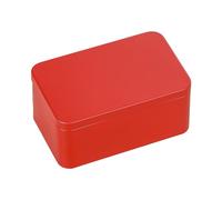 QOKLIYUI Exquisite And Practical Square Tea Box Tea Drinking Experience Iron Empty Rectangular Metal Storage Tins Square Tin Box, Red