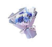 QOKLIYUI Exquisite Soap Flower Bouquet Delightful Gift for Day or Valentines Day, Blue